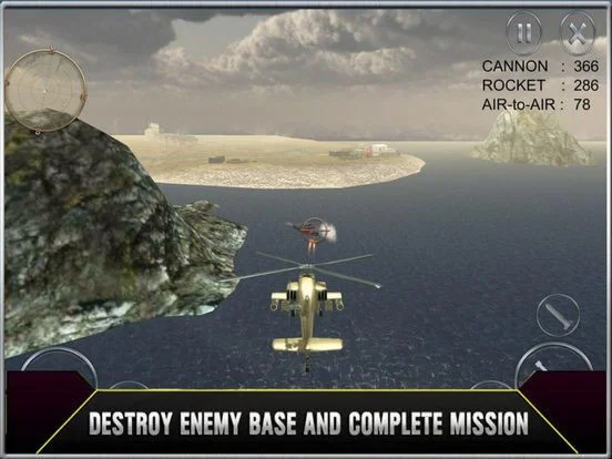 Gunship Helicopter Flying Miss