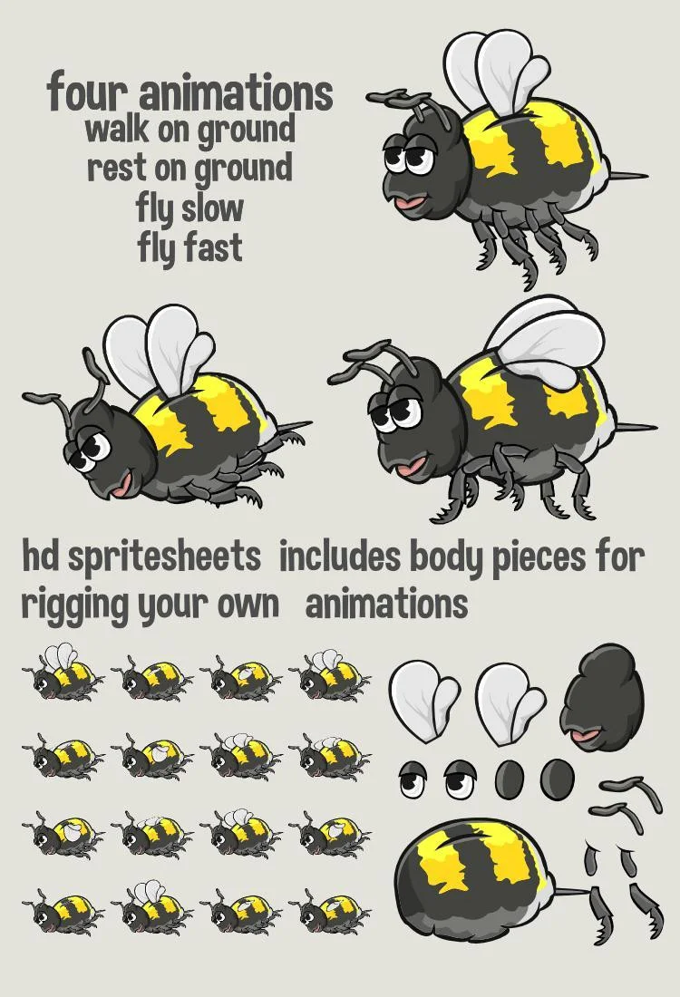 Animated bee (itch) Animated bee (itch)