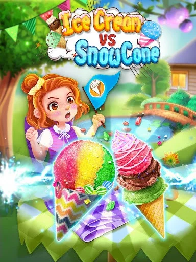 Snow Cone VS Ice Cream - Summer Icy Dessert Battle