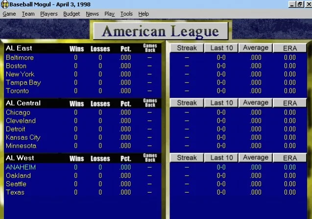 Baseball Mogul 1999 Baseball Mogul 1999