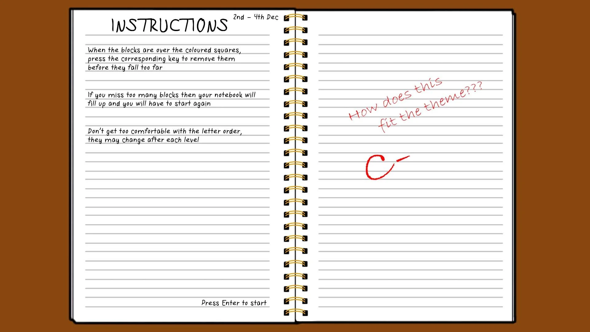 Notebook - Ludum Dare 40 - 2017 (itch)