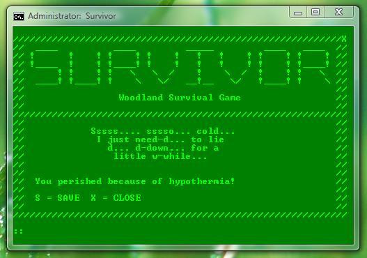Survivor - Batch File Game (itch)