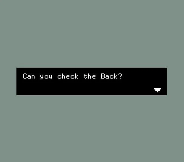 Can you check the Back? (itch) Can you check the Back? (itch)