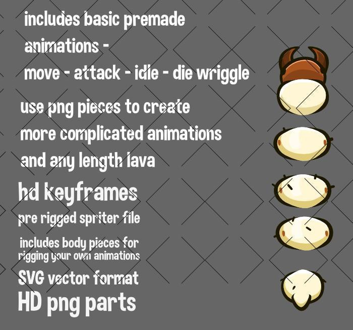 Animated insect larva game sprite (itch) Animated insect larva game sprite (itch)