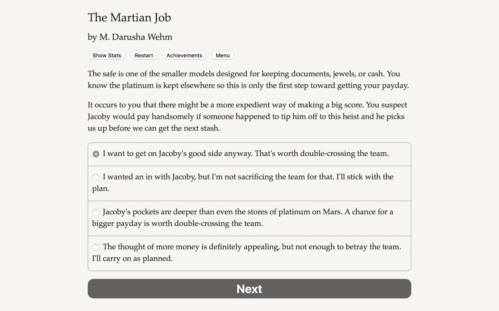 The Martian Job The Martian Job