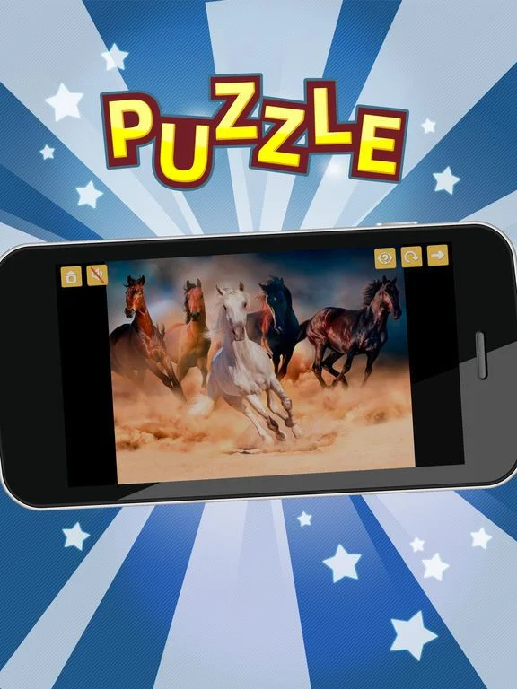 Horses jigsaw puzzles for adults. Premium