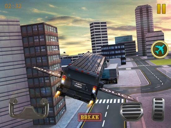 Futuristic Limo stunts Flying Car Simulator