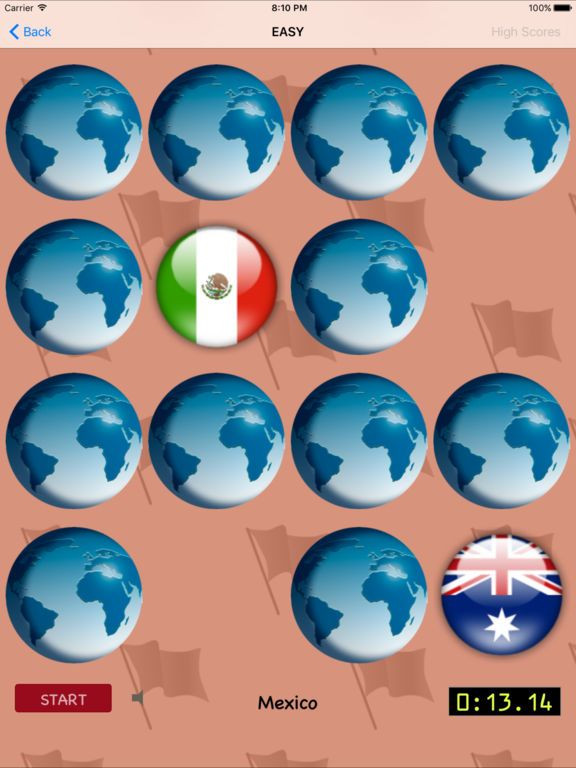 Flags Matching Game