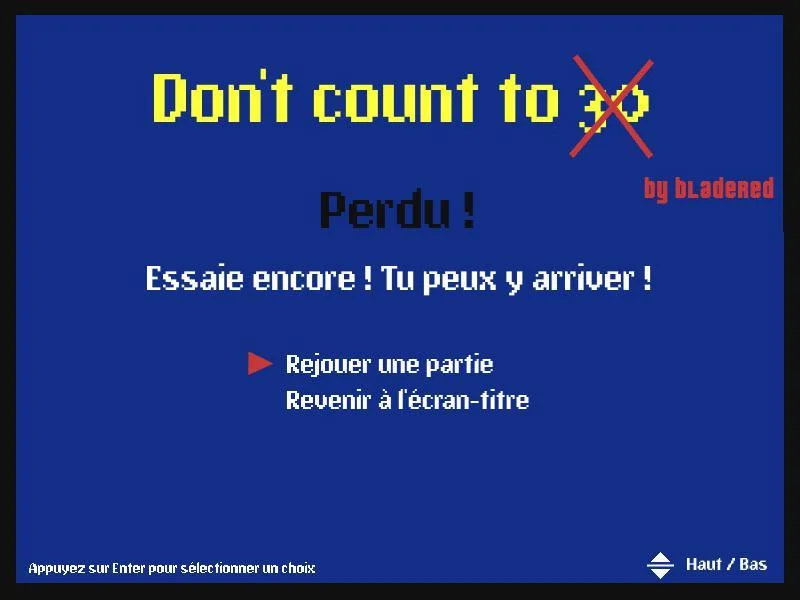 Рецензии Don't count to 30 ! (itch)