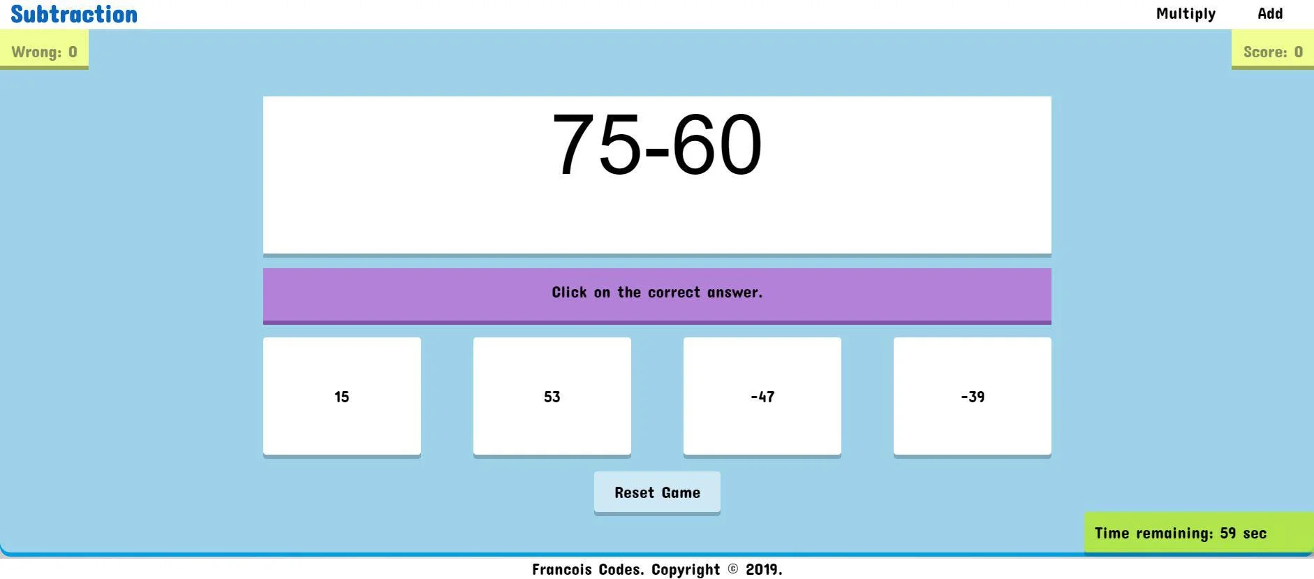 Math Game (itch) (FrancoisCoding) Math Game (itch) (FrancoisCoding)