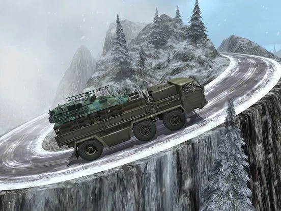 Army Heavy Truck Transport Cargo - Snow Driving 3D
