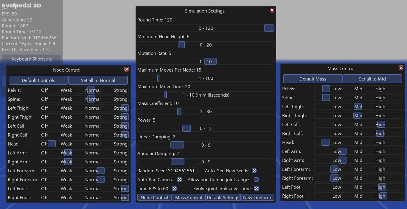 Evolpedal 3D: Walking Evolution Simulation (itch) Evolpedal 3D: Walking Evolution Simulation (itch)