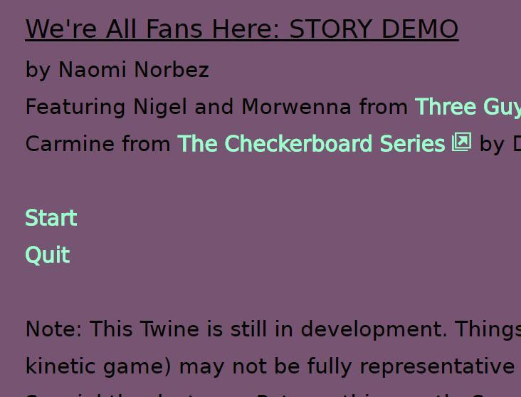 Статьи по We're All Fans Here DEMO (itch)