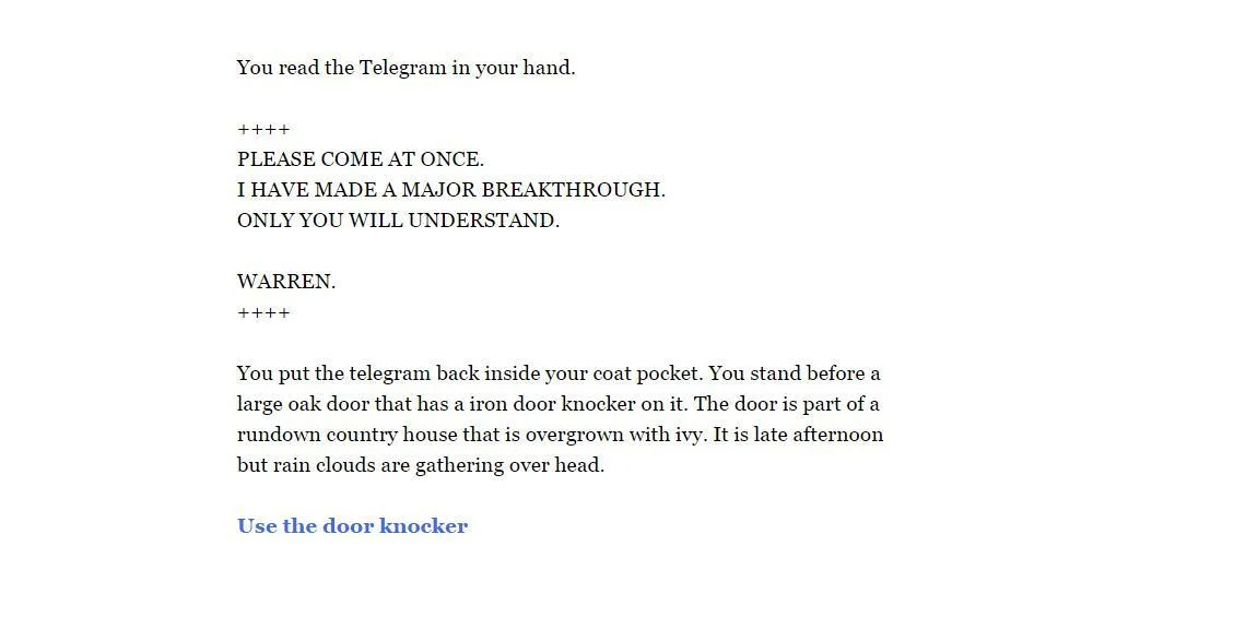 A Telegram from Warren (itch)