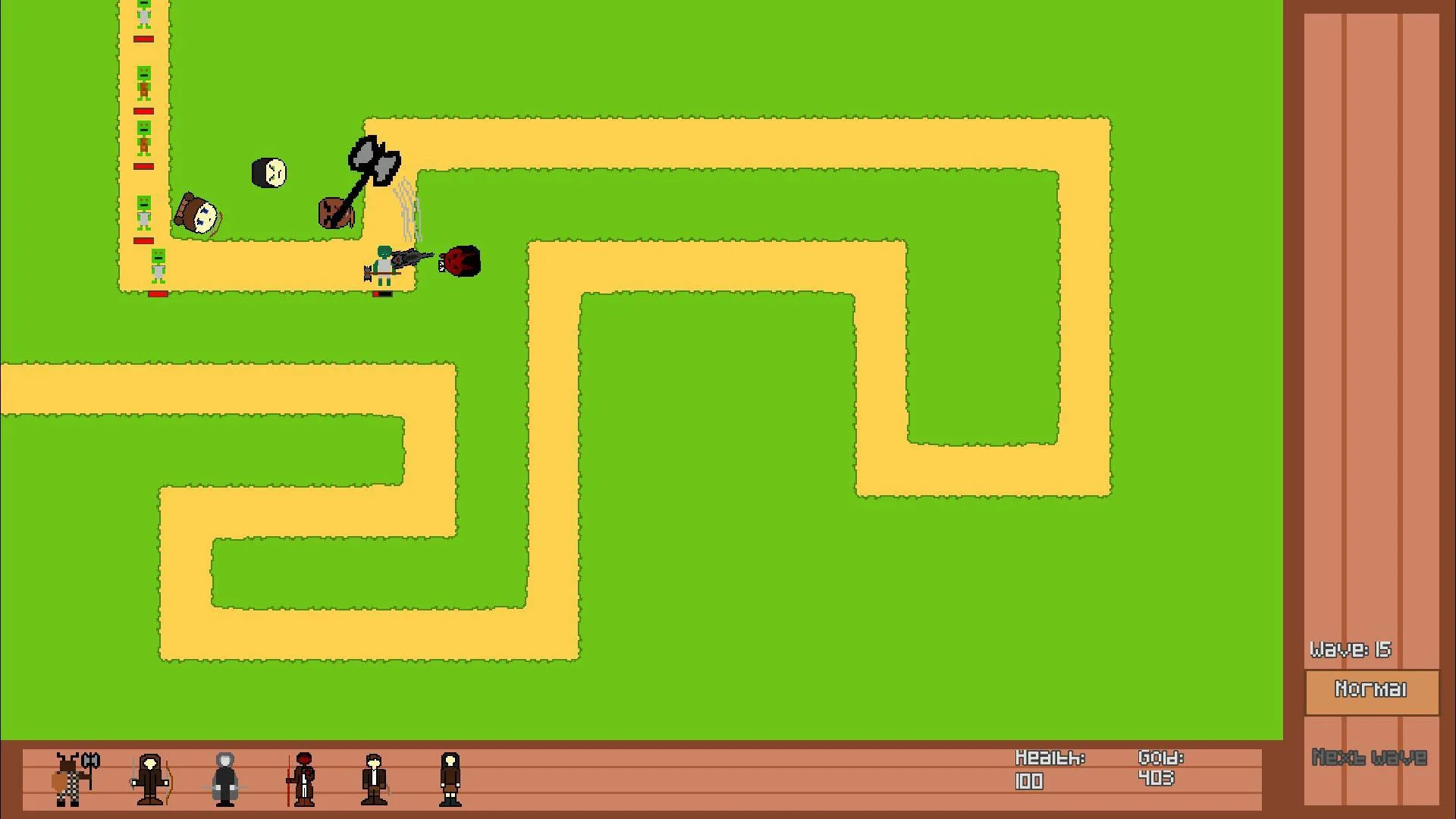 Tower defence demo (binglo) (itch)