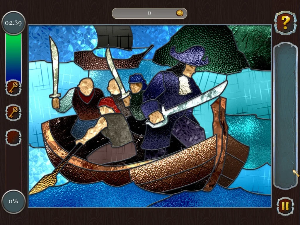 Pirate Mosaic Puzzle. Caribbean Treasures