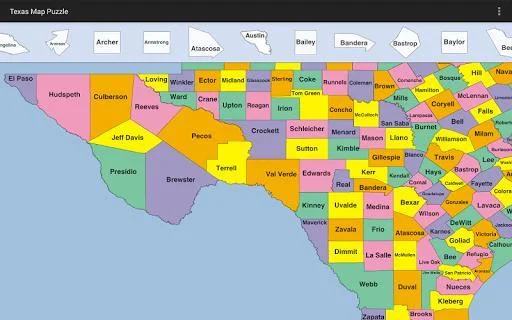 Texas Map Puzzle Texas Map Puzzle