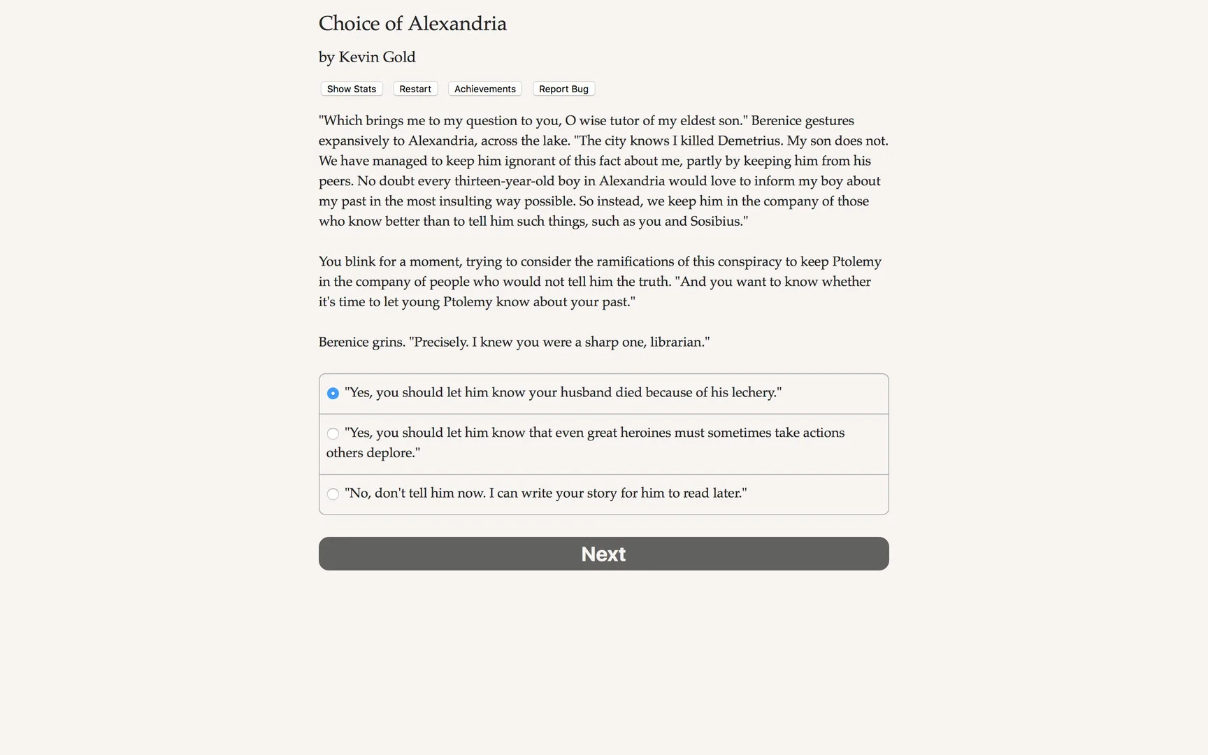 Choice of Alexandria Choice of Alexandria