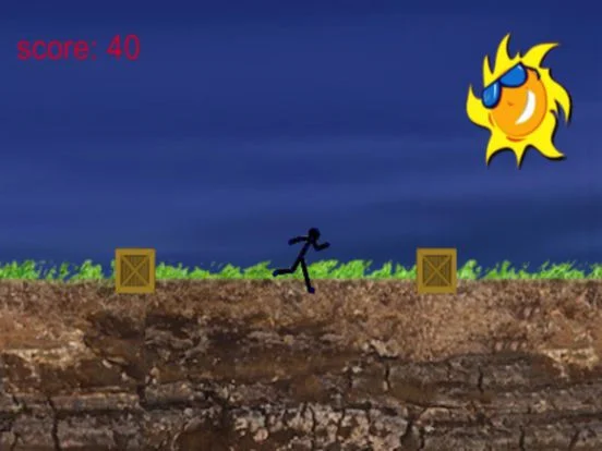 Cartoon Stickman: Jump And Run On Road Cartoon Stickman: Jump And Run On Road