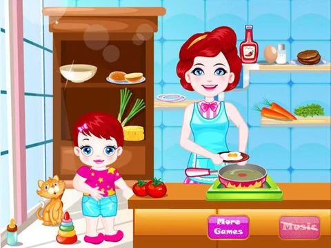 Baby Cooking Assistant - Help Mom to Make breakfast Baby Cooking Assistant - Help Mom to Make breakfast