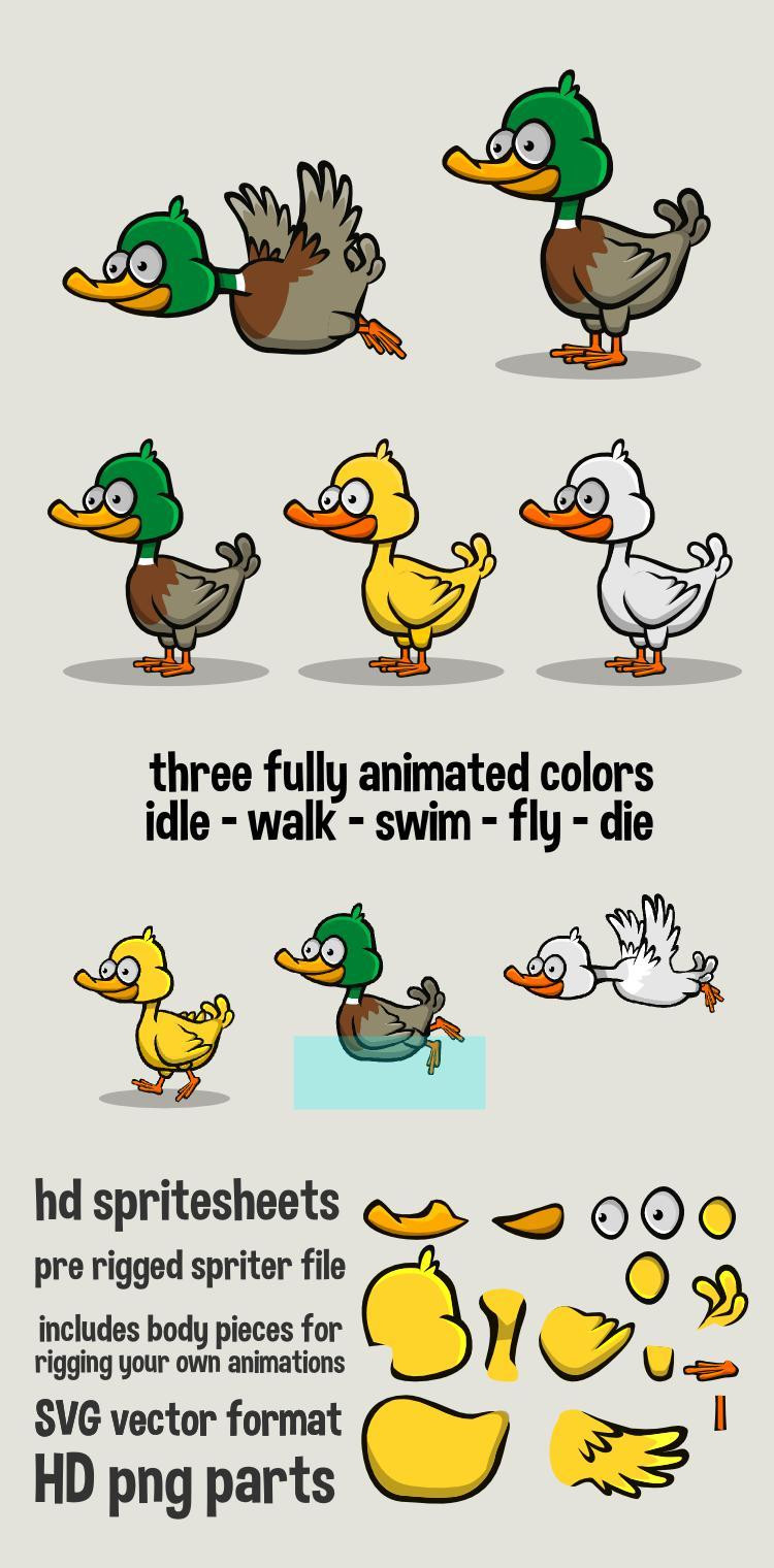 Animated duck (itch)