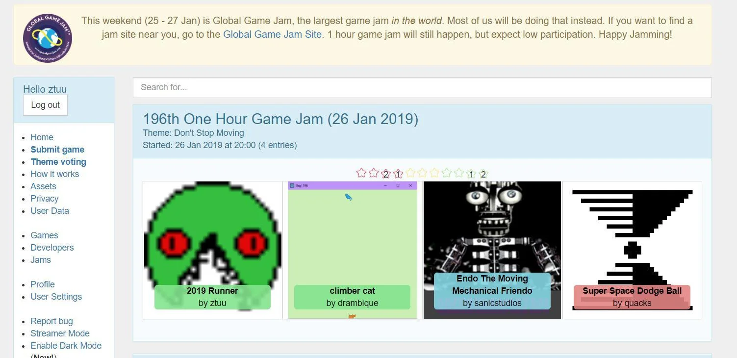 Рецензии 2019 runner (1 hour game jam 196) (itch)