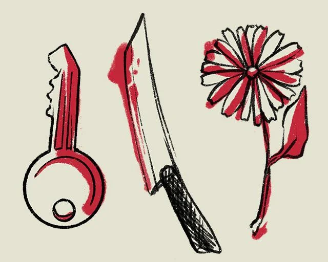 key, knife, flower. (itch) key, knife, flower. (itch)