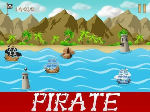Pirate Battle-Ship Island Defense - Skull King Captain Pirate Battle-Ship Island Defense - Skull King Captain
