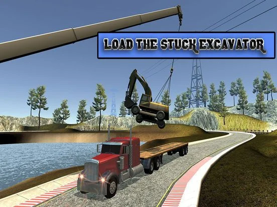 Stuck Excavator: Crane Rescue Stuck Excavator: Crane Rescue