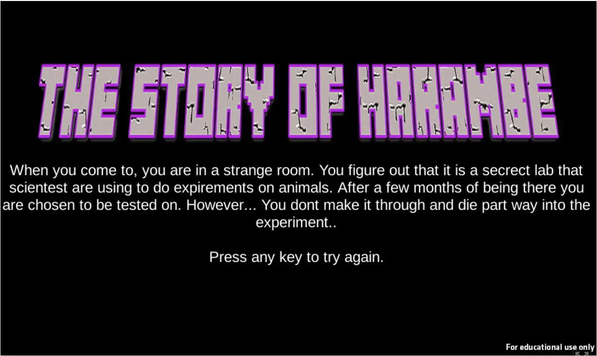 The Story of Harambe (itch) The Story of Harambe (itch)