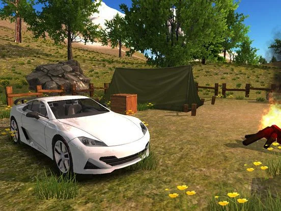 Offroad 4x4 car driving Mountain