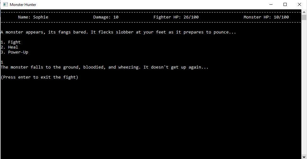 Monster Hunt Text Adventure (itch)