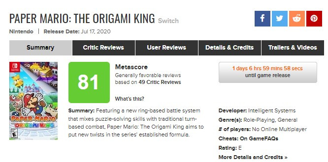 Красиво, но плоско: что говорят в обзорах Paper Mario: The Origami King - фото 1