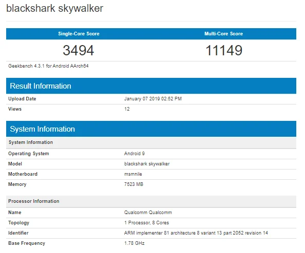 Игровой смартфон Xiaomi Black Shark Skywalker получит процессор Snapdragon 855 - фото 1