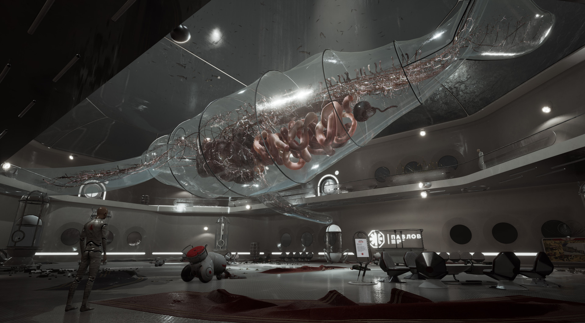 Авторы Atomic Heart показали схватку с мини-боссом и десятком цветочков - изображение 1 Авторы Atomic Heart показали схватку с мини-боссом и десятком цветочков - фото 1