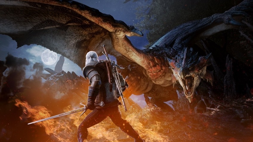 Геральт появится в PC-версии Monster Hunter: World в следующем месяце - изображение обложка