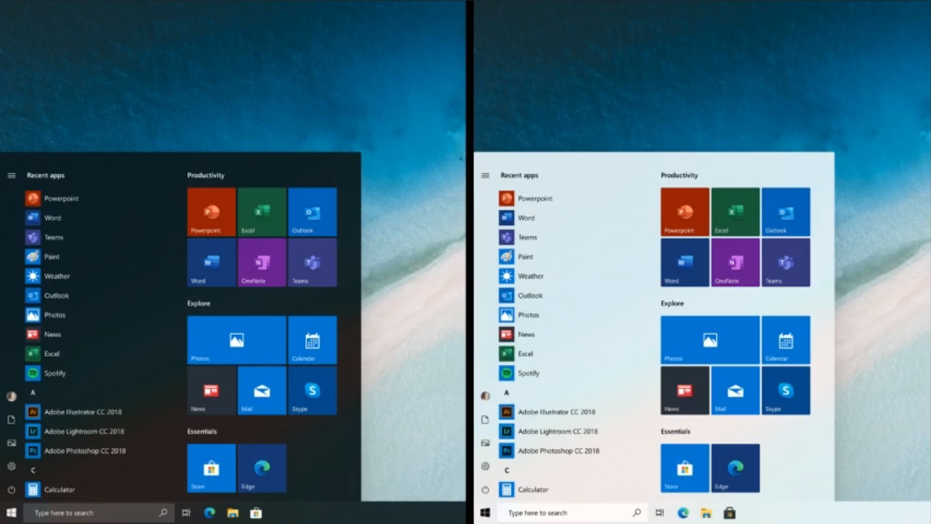 Microsoft показала новый дизайн меню «Пуск» с новыми «живыми» плитками - изображение 1 Microsoft показала новый дизайн меню «Пуск» с новыми «живыми» плитками - фото 1