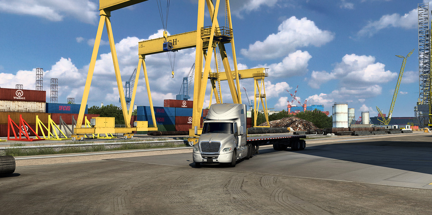 Авторы American Truck Simulator показали верфи Техаса из будущего дополнения - изображение обложка