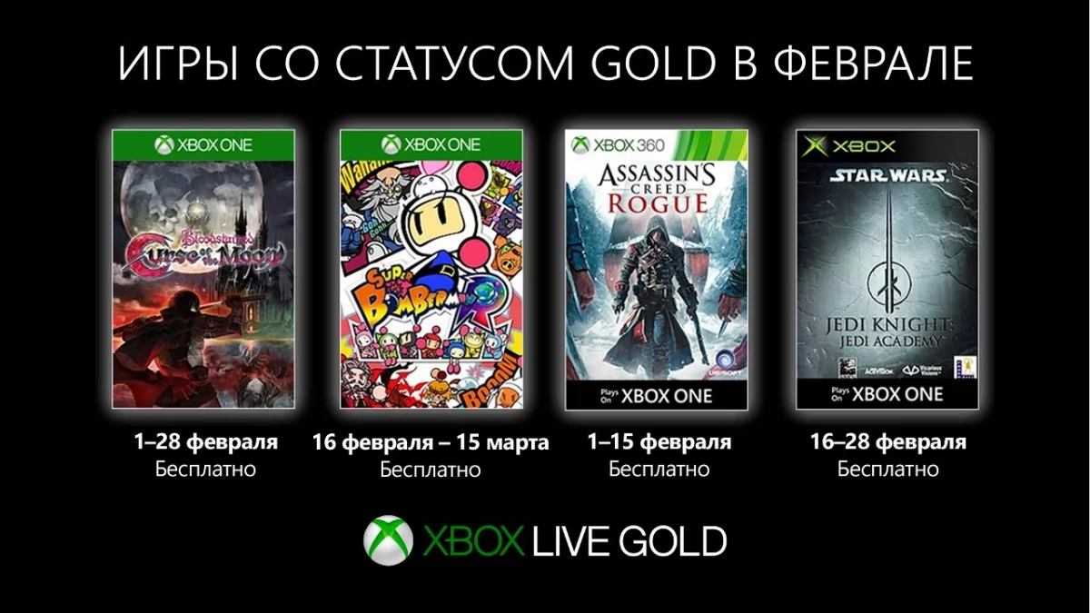 Xbox Live Gold в феврале возглавили «Академия джедаев» и Assassin's Creed - фото 1