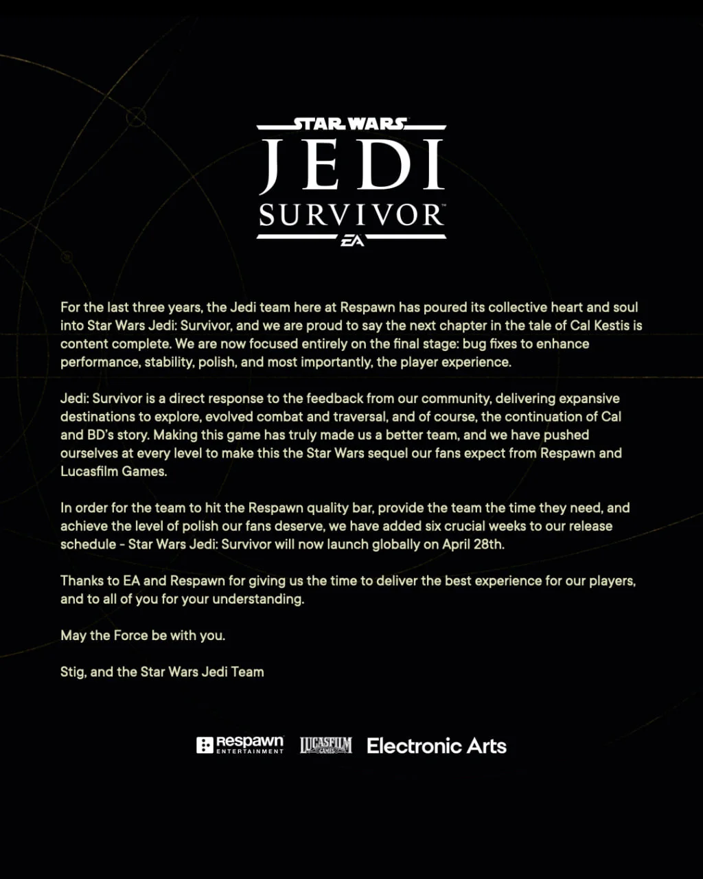 Star Wars Jedi: Survivor перенесли — игра выйдет 28 апреля - фото 1