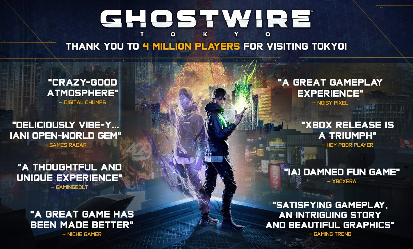 В жуткую Ghostwire Tokyo сыграло свыше четырёх миллионов пользователей - фото 1