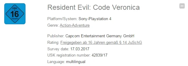 Утечка — Resident Evil: Code Veronica выйдет на PS4 - фото 1