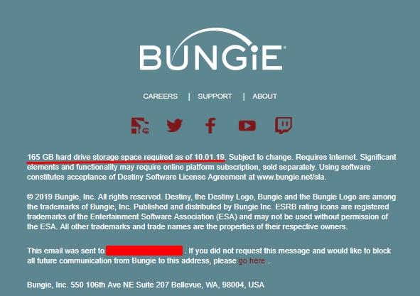 С 1 октября для Destiny 2 потребуется 165 гигабайт свободного места - изображение 1 С 1 октября для Destiny 2 потребуется 165 гигабайт свободного места - фото 1
