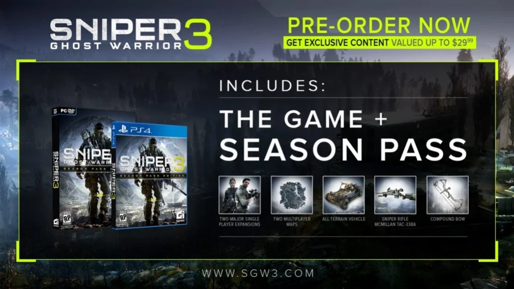 Season Pass для Sniper: Ghost Warrior 3 станет бонусом за предзаказ - фото 1