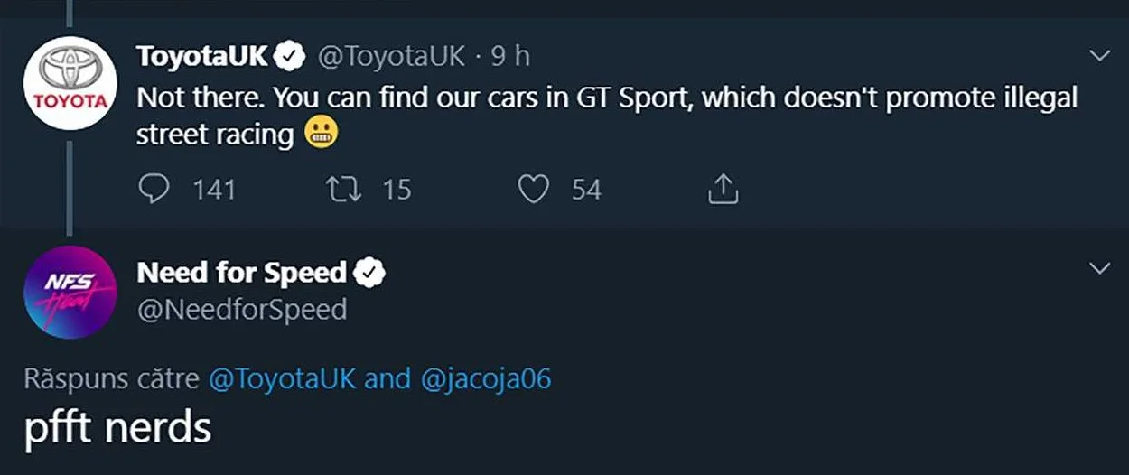 Toyota неудачно пошутила о том, почему её машин не будет в Need for Speed Heat - фото 1