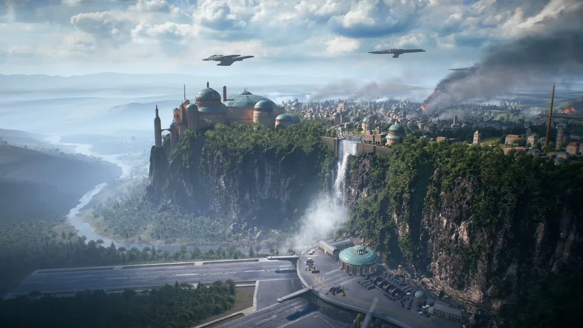 Дворцы и водопад: на новом постере Star Wars Battlefront 2 показали столицу Набу - фото 1