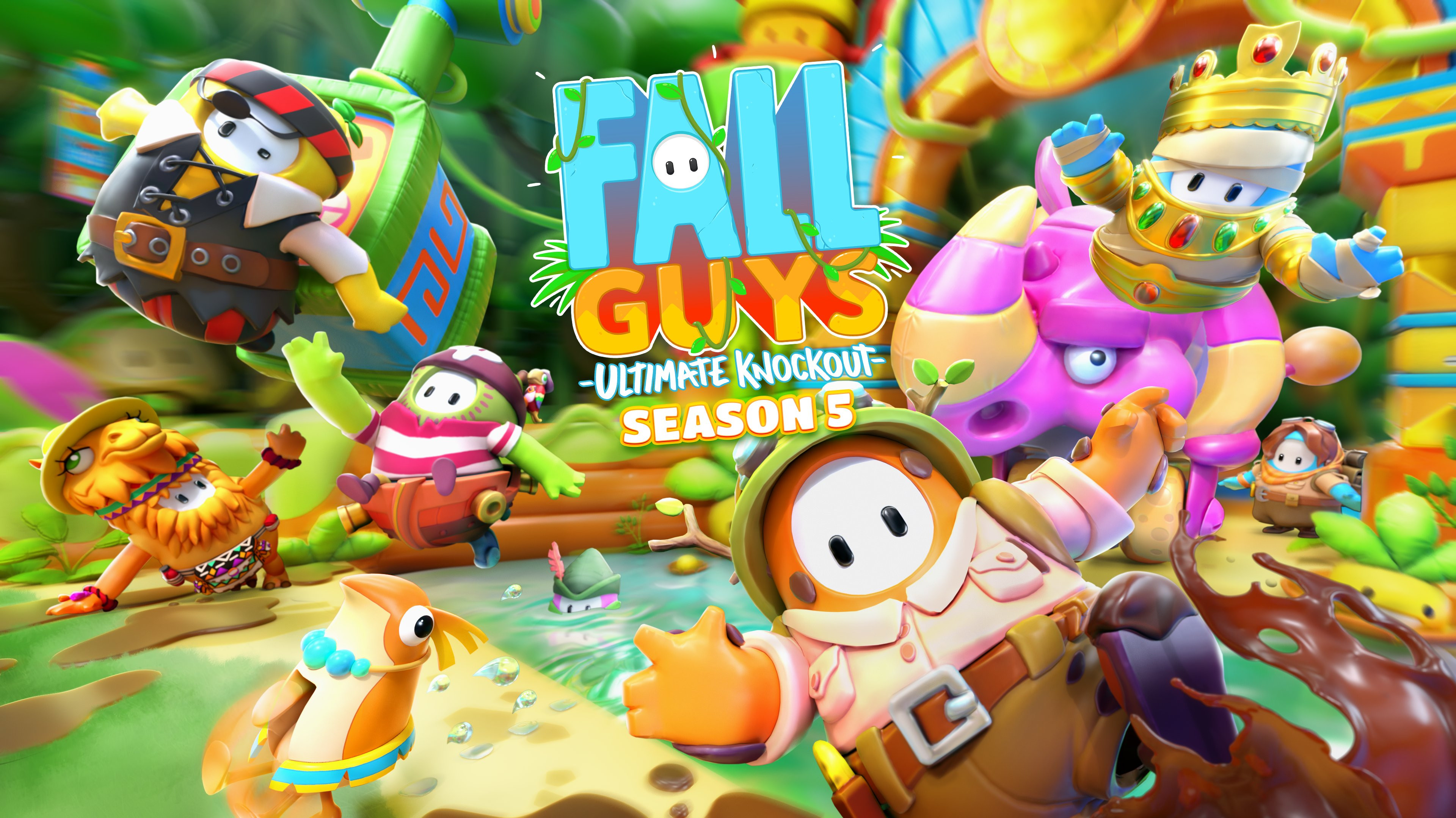 Основной темой пятого сезона Fall Guys стали «джунгли» - изображение обложка
