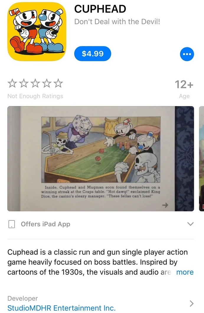 Cuphead вышла на iOS. Но это не Cuphead - фото 1