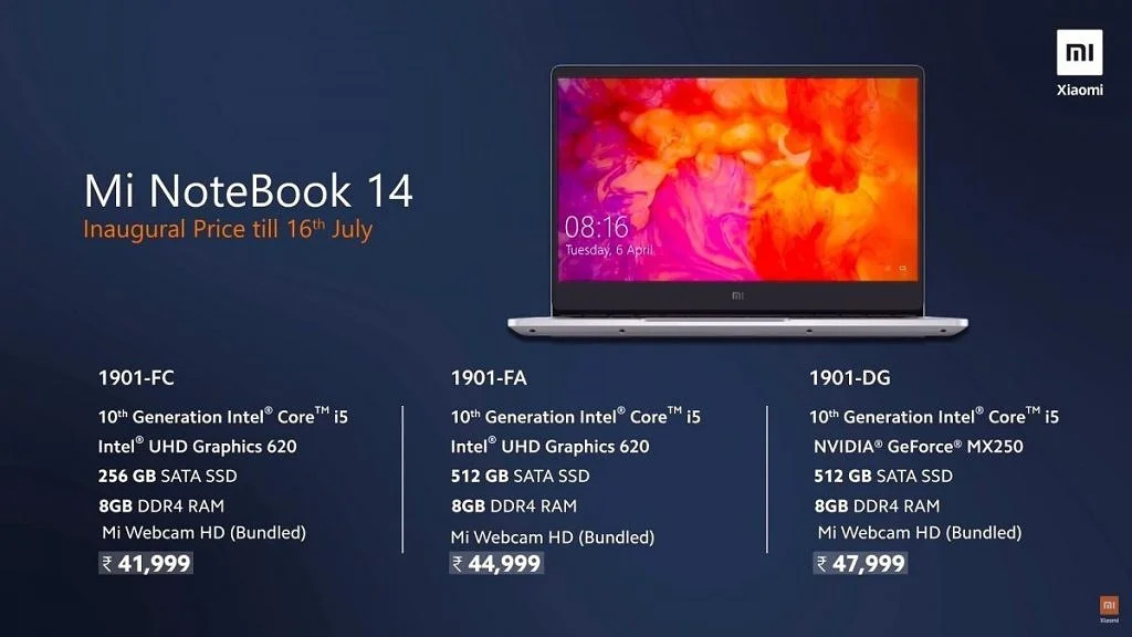 Xiaomi представила ноутбуки Xiaomi Mi NoteBook 14 и NoteBook 14 Horizon Edition - фото 1