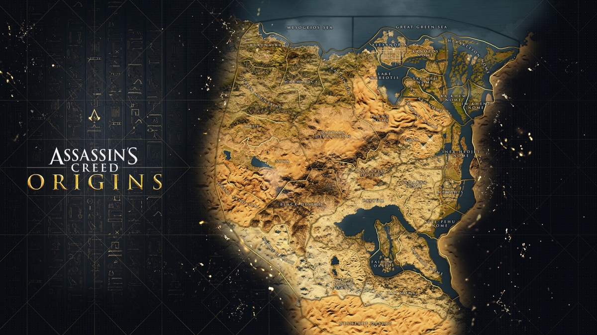 Авторы Assassin’s Creed: Origins показали полную карту игрового мира - изображение 1 Авторы Assassin’s Creed: Origins показали полную карту игрового мира - фото 1